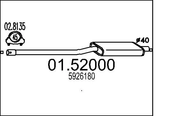 Handler.Part Middle silencer MTS 0152000 1