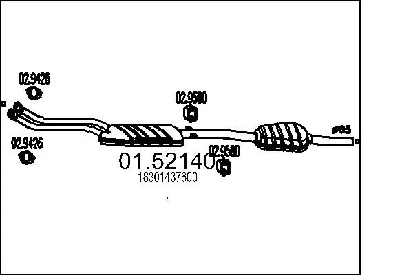 Handler.Part Middle silencer MTS 0152140 1