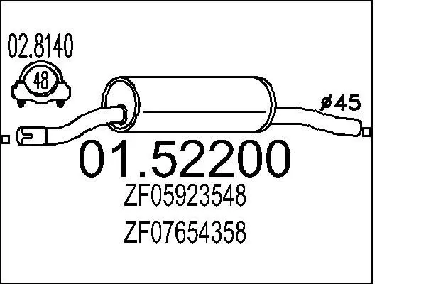 Handler.Part Front silencer MTS 0152200 1