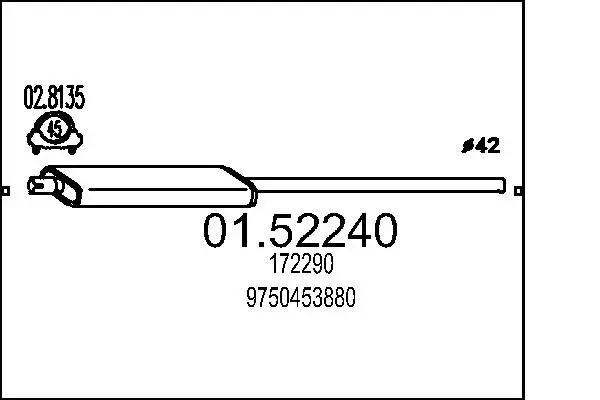 Handler.Part Middle silencer MTS 0152240 1