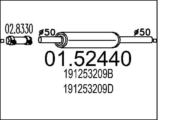 Handler.Part Middle silencer MTS 0152440 1