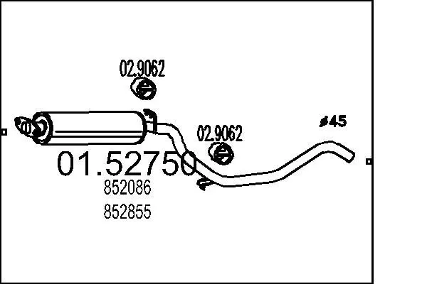 Handler.Part Middle silencer MTS 0152750 1