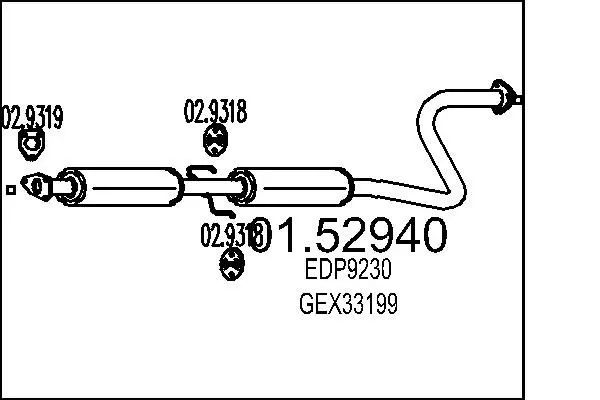 Handler.Part Middle silencer MTS 0152940 1