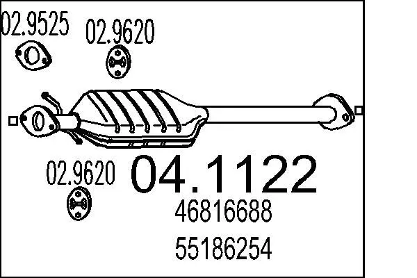 Handler.Part Catalytic converter MTS 041122 1