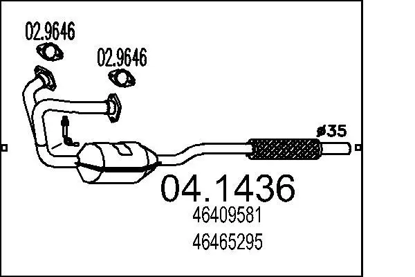 Handler.Part Catalytic converter MTS 041436 1