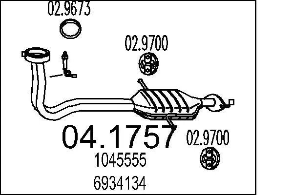 Handler.Part Catalytic converter MTS 041757 1