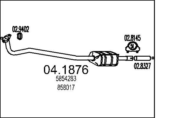 Handler.Part Catalytic converter MTS 041876 1