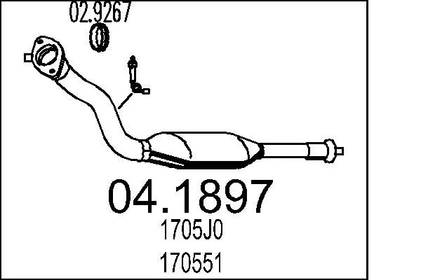 Handler.Part Catalytic converter MTS 041897 1