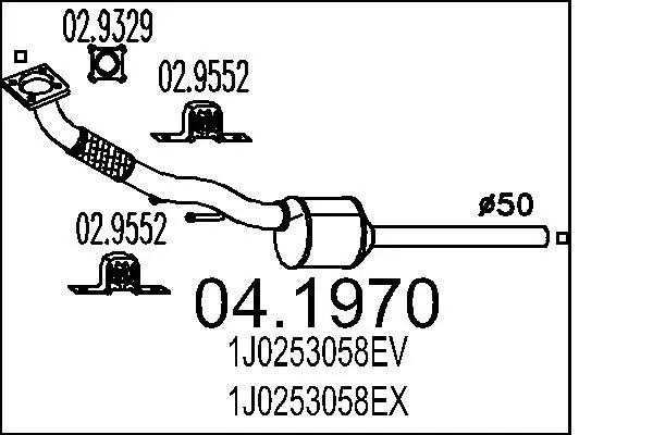 Handler.Part Catalytic converter MTS 041970 1