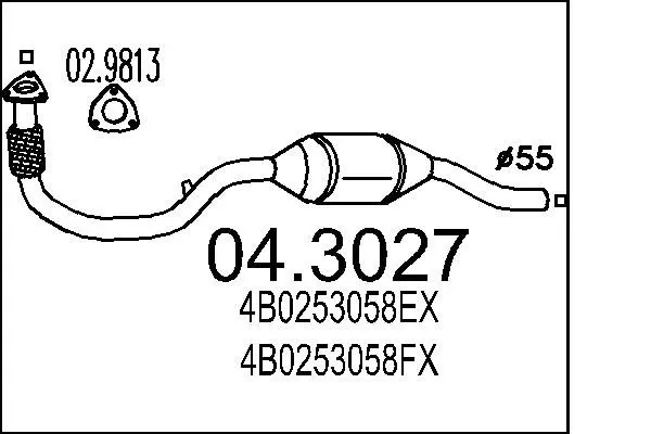 Handler.Part Catalytic converter MTS 043027 1