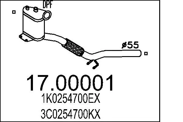 Handler.Part Soot/particulate filter, exhaust system MTS 1700001 1