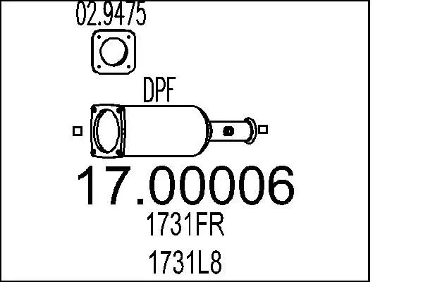 Handler.Part Soot/particulate filter, exhaust system MTS 1700006 1