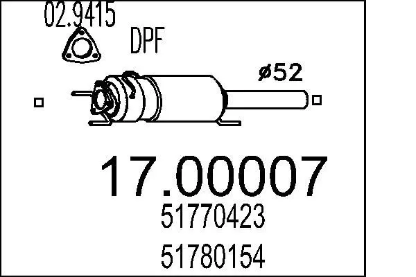 Handler.Part Soot/particulate filter, exhaust system MTS 1700007 1