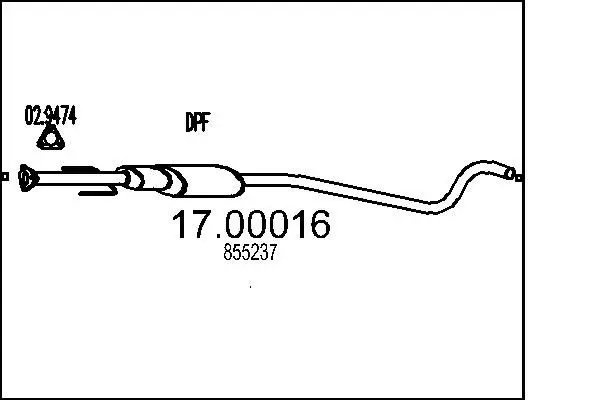 Handler.Part Soot/particulate filter, exhaust system MTS 1700016 1