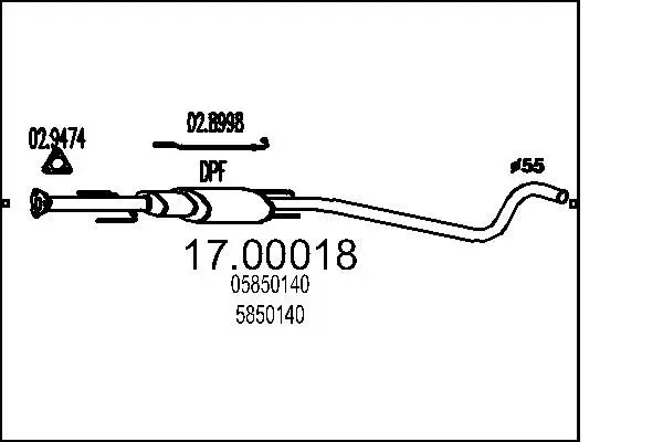 Handler.Part Soot/particulate filter, exhaust system MTS 1700018 1