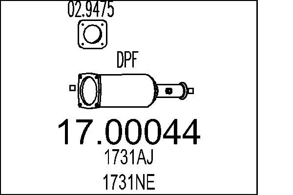 Handler.Part Soot/particulate filter, exhaust system MTS 1700044 1