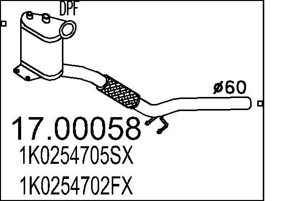 Handler.Part Soot/particulate filter, exhaust system MTS 1700058 1