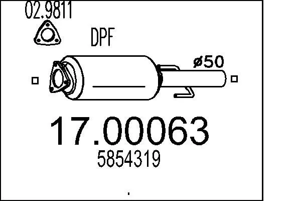 Handler.Part Soot/particulate filter, exhaust system MTS 1700063 1