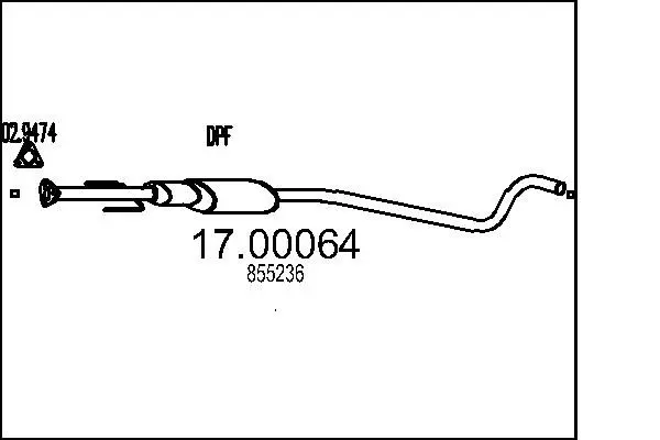 Handler.Part Soot/particulate filter, exhaust system MTS 1700064 1