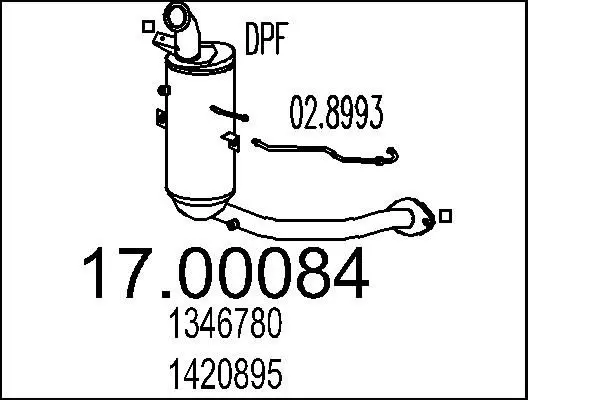 Handler.Part Soot/particulate filter, exhaust system MTS 1700084 1