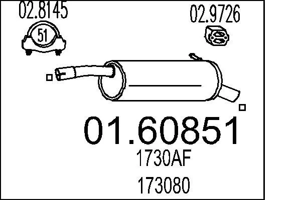 Handler.Part End silencer MTS 0160851 1