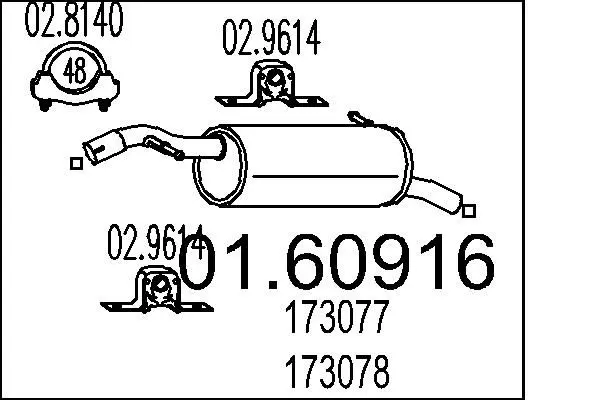 Handler.Part End silencer MTS 0160916 1