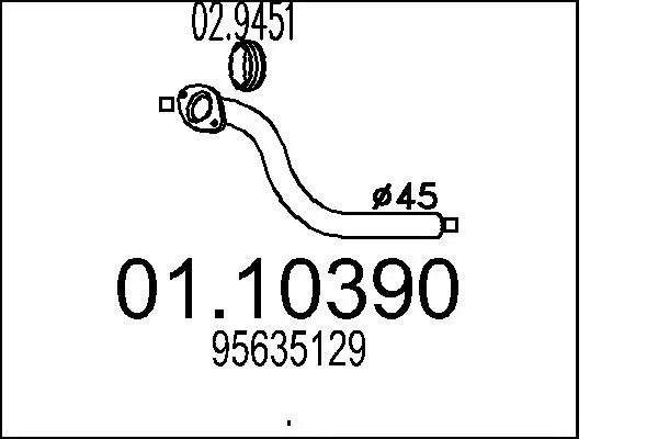 Handler.Part Exhaust pipe MTS 0110390 1