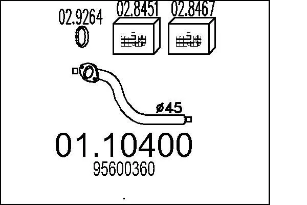 Handler.Part Exhaust pipe MTS 0110400 1