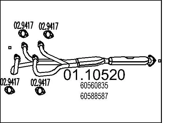 Handler.Part Exhaust pipe MTS 0110520 1