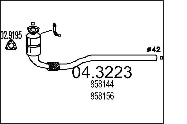 Handler.Part Catalytic converter MTS 043223 1