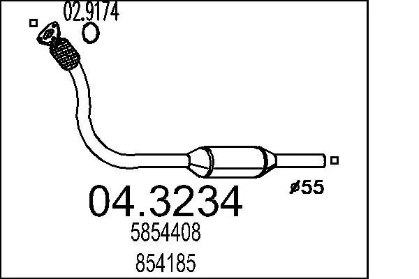 Handler.Part Catalytic converter MTS 043234 1