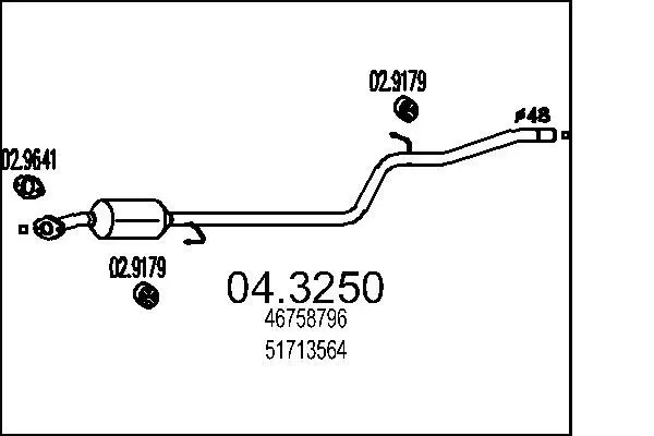 Handler.Part Catalytic converter MTS 043250 1