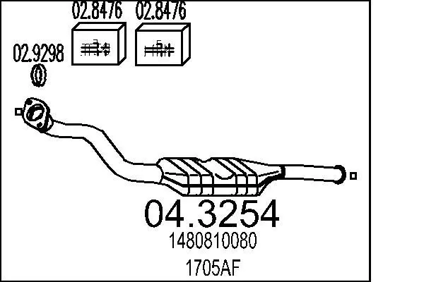 Handler.Part Catalytic converter MTS 043254 1