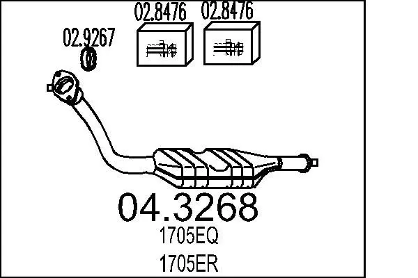 Handler.Part Catalytic converter MTS 043268 1