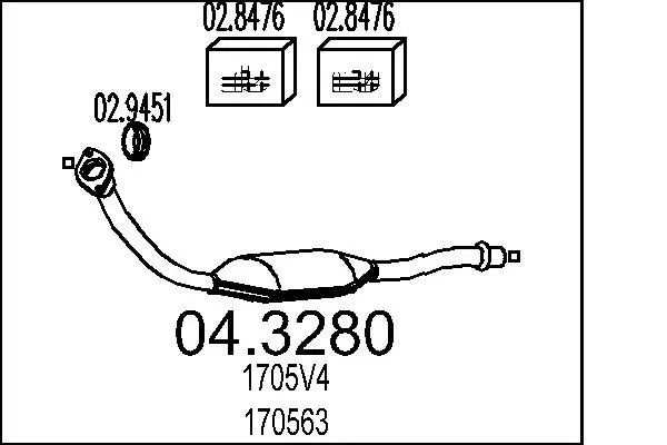 Handler.Part Catalytic converter MTS 043280 1