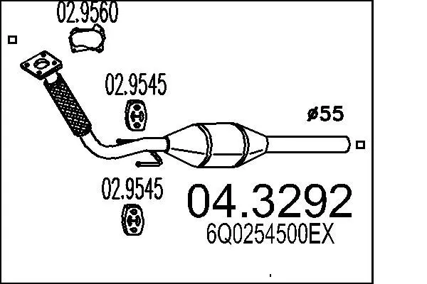 Handler.Part Catalytic converter MTS 043292 1