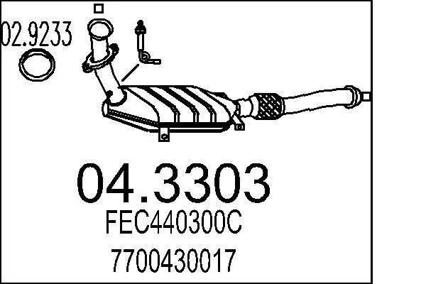 Handler.Part Catalytic converter MTS 043303 1