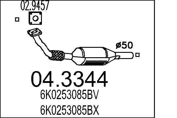 Handler.Part Catalytic converter MTS 043344 1