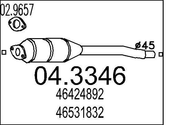 Handler.Part Catalytic converter MTS 043346 1