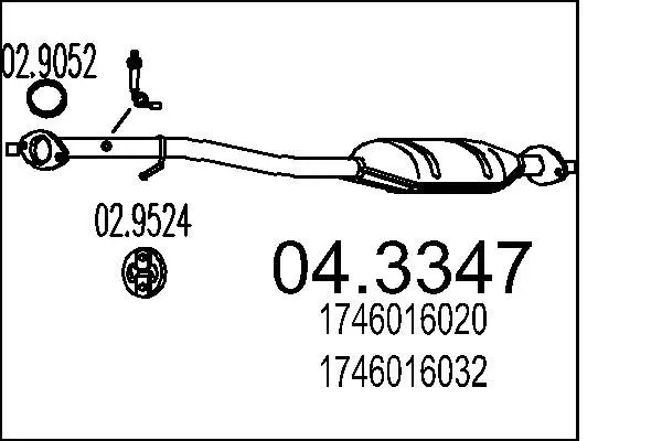 Handler.Part Catalytic converter MTS 043347 1