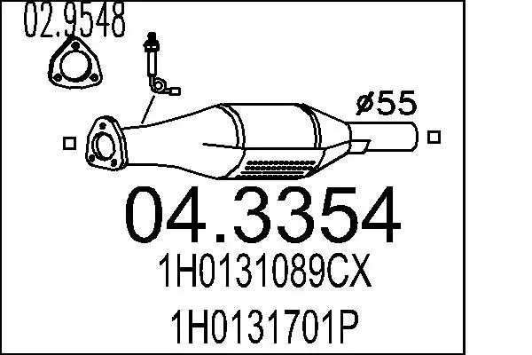 Handler.Part Catalytic converter MTS 043354 1