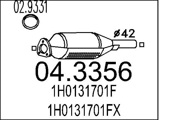 Handler.Part Catalytic converter MTS 043356 1