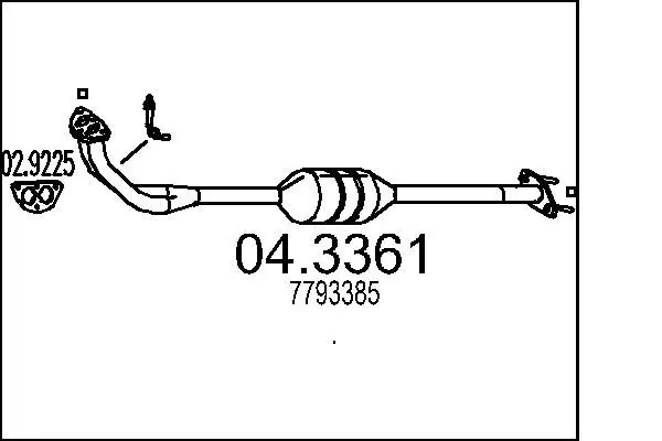 Handler.Part Catalytic converter MTS 043361 1