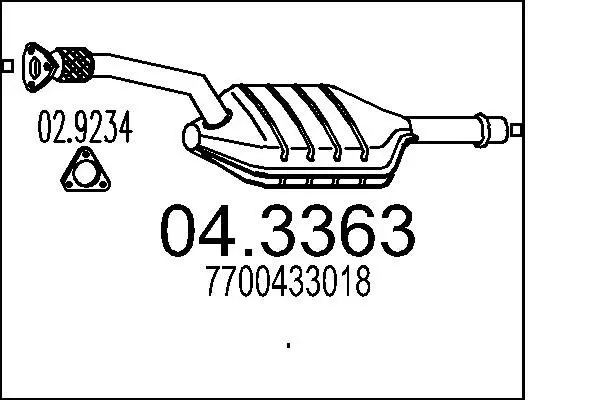 Handler.Part Catalytic converter MTS 043363 1