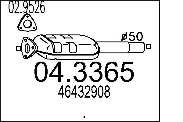 Handler.Part Catalytic converter MTS 043365 1