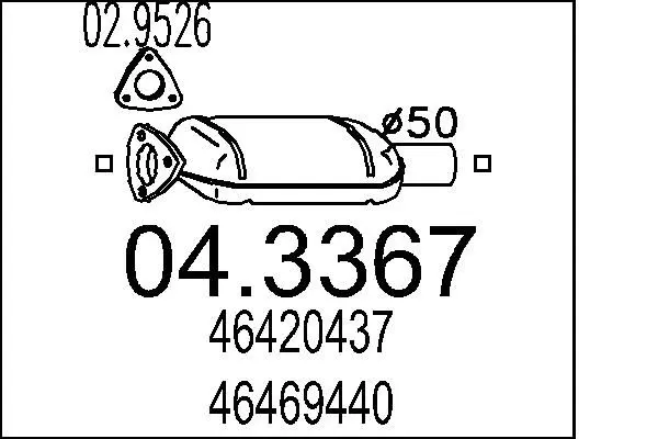 Handler.Part Catalytic converter MTS 043367 1