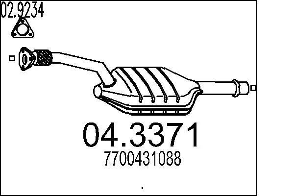 Handler.Part Catalytic converter MTS 043371 1