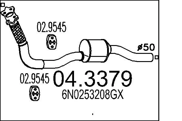 Handler.Part Catalytic converter MTS 043379 1