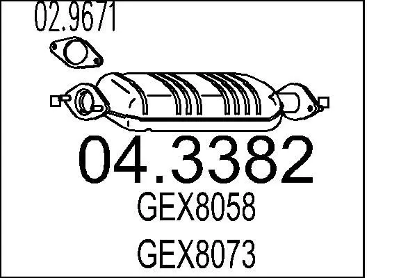 Handler.Part Catalytic converter MTS 043382 1