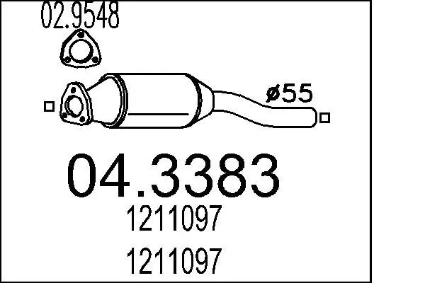 Handler.Part Catalytic converter MTS 043383 1